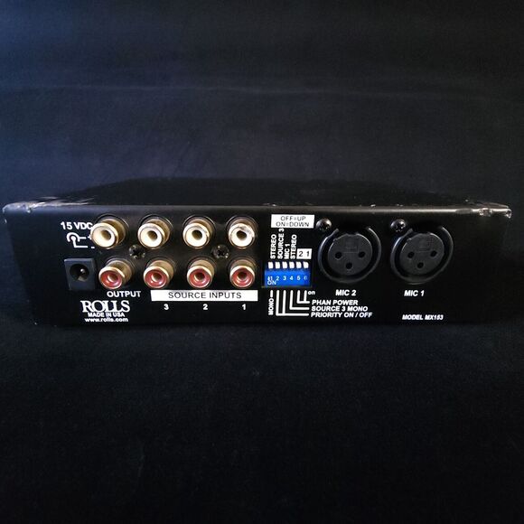 Rolls MX153 DJ MixMate 2 Microphone Mic Line Mixer w/ NO Power Adapter - Works - Picture 2 of 4